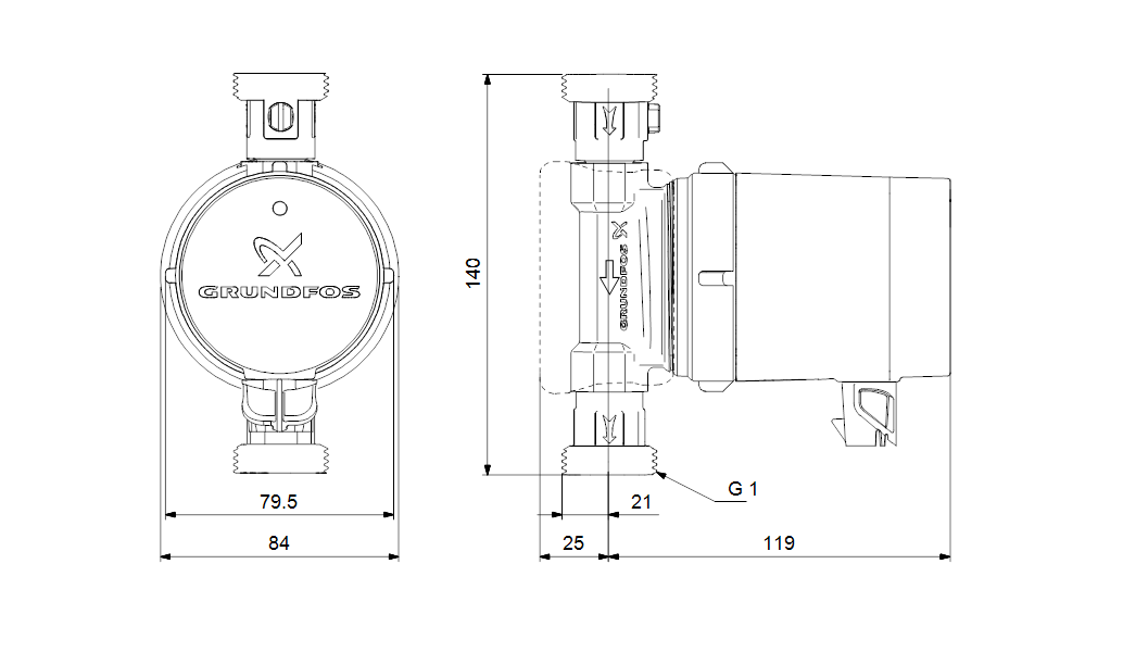Buy Grundfos Comfort 15-14 BX PM GB (140) Brass Comfort Hot Water